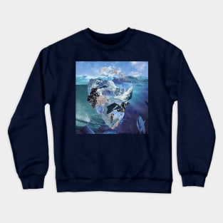 Under the surface - Iceberg paper collage Crewneck Sweatshirt